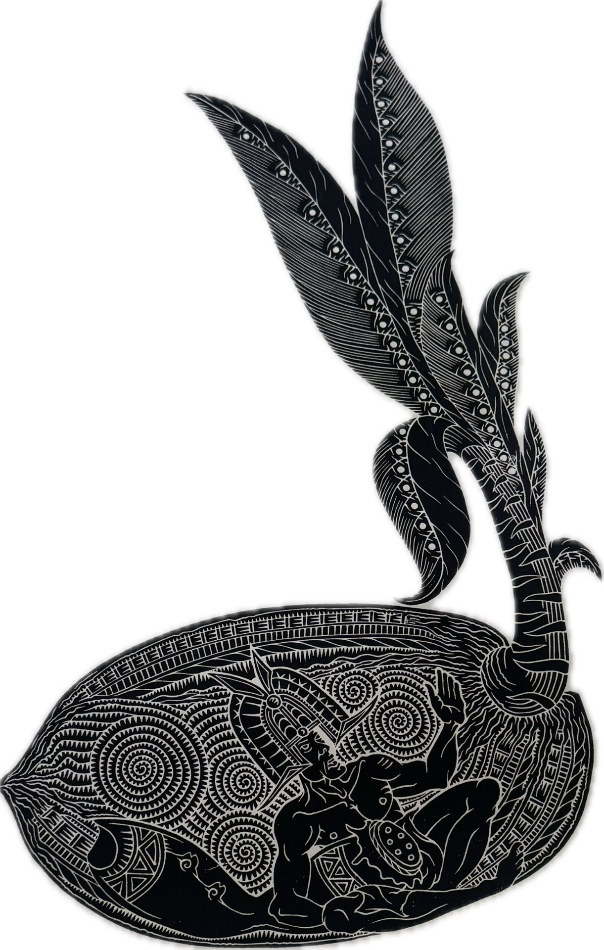 Torres Strait Islander lino-cut artwork gifted to Kunjur